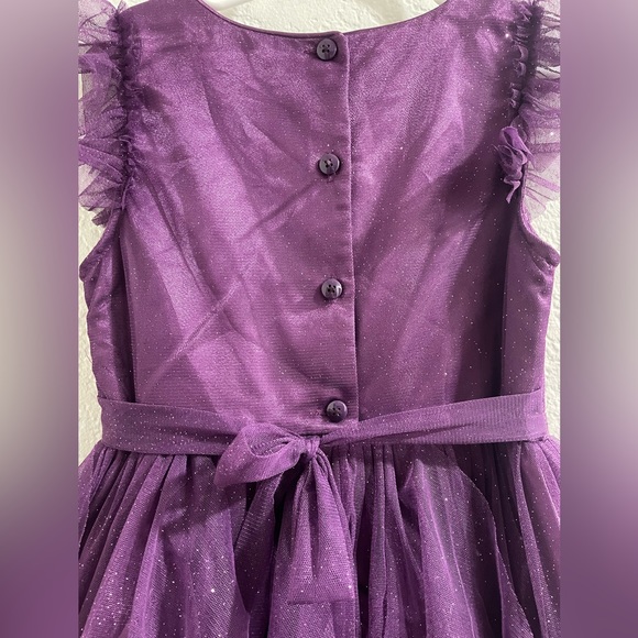 Girls Formal Dress 👗 Purple Size 7, 3 Layer Skirt for fullness, Tule & Sequins - Picture 3 of 6